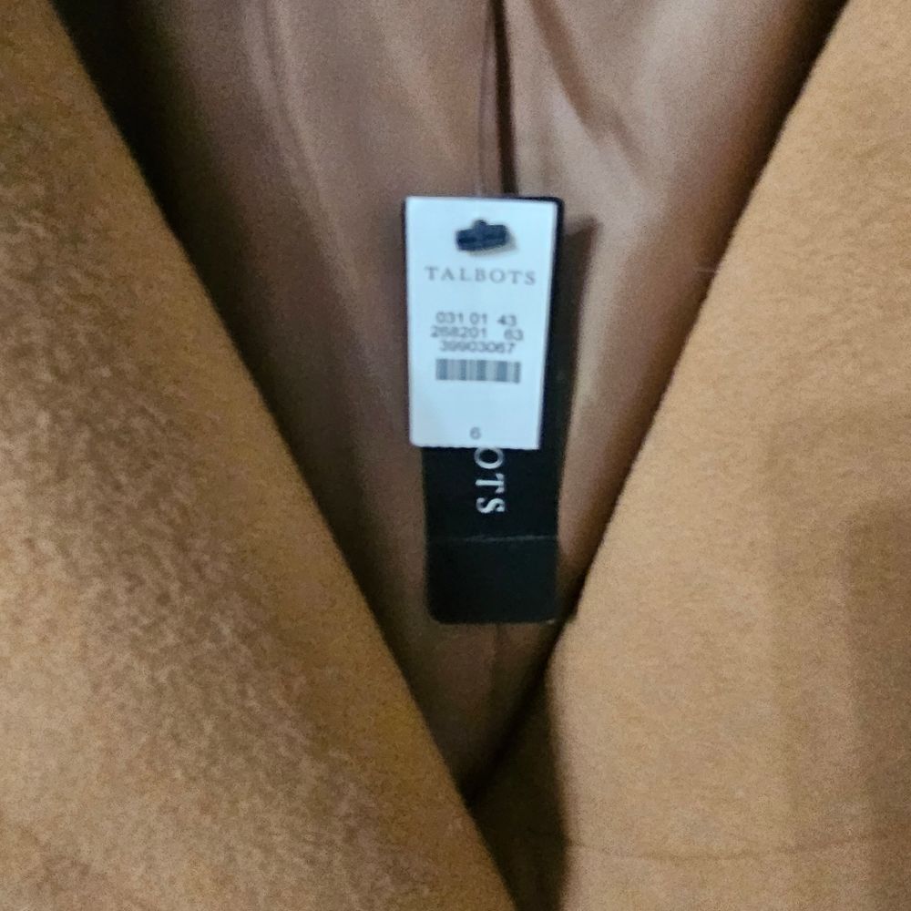 NWT Talbots Wool Blend  Coat, Sz 6, Carmel Color - Picture 4 of 5